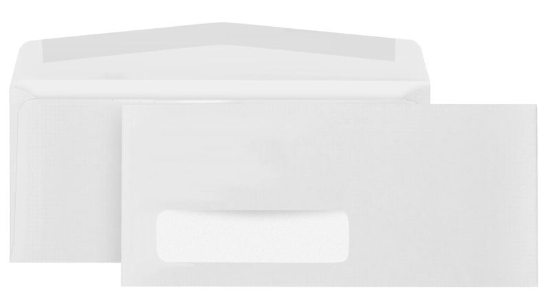 Blue Summit Supplies 500#10 Left Window Envelopes - Thick Gummed Seal - Single Window Envelopes for Quickbooks Checks, Invoices, Business Statements, Personal Letters - Number 10 Envelopes 500 Count - Size 4 1/8 x 9 1/2 - Image 1